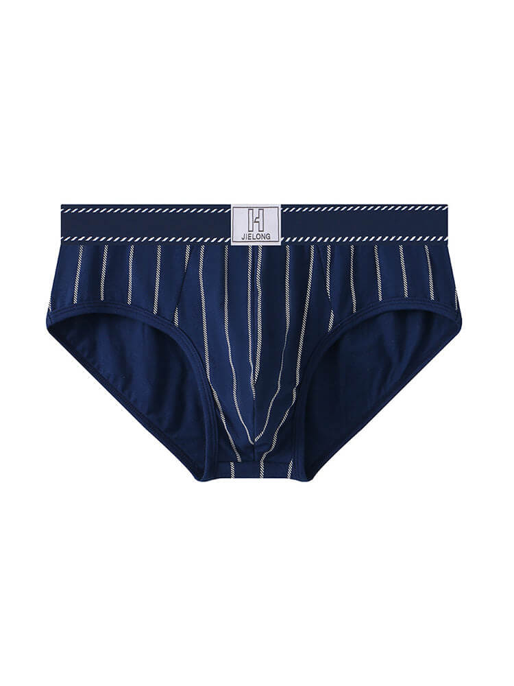 Men's Vertical Stripe Breathable Cotton Briefs