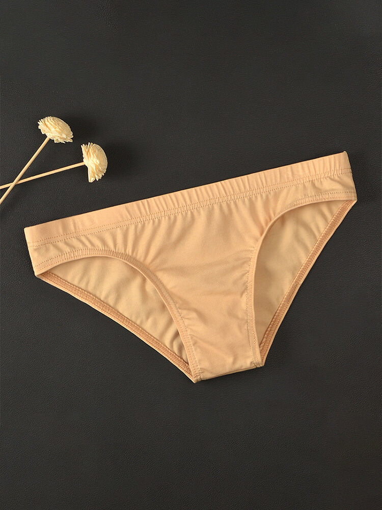 Men's Low-Rise Non-Pouch Tight Solid Color Briefs