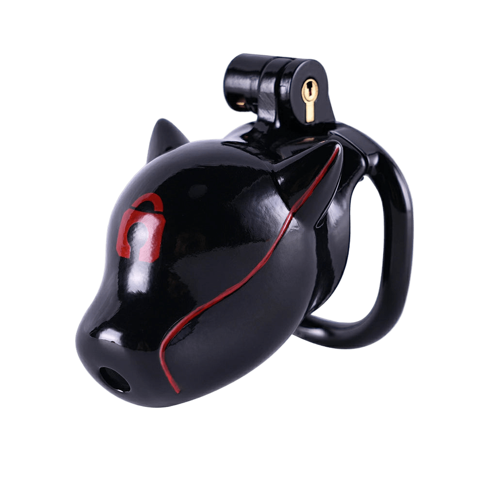 Furjoi Drone Hood Chastity Cage Red