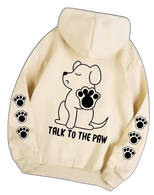 Talk To The Paw Hoodie Biege