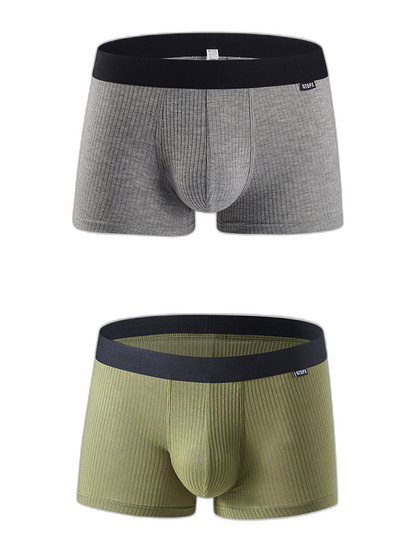 Men's Breathable Threaded Fabric U Convex Trunks