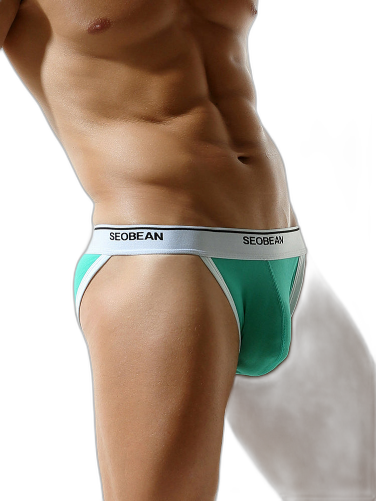 2 Pack Men's Low-Rise Solid Color Bikini with Large Pouch