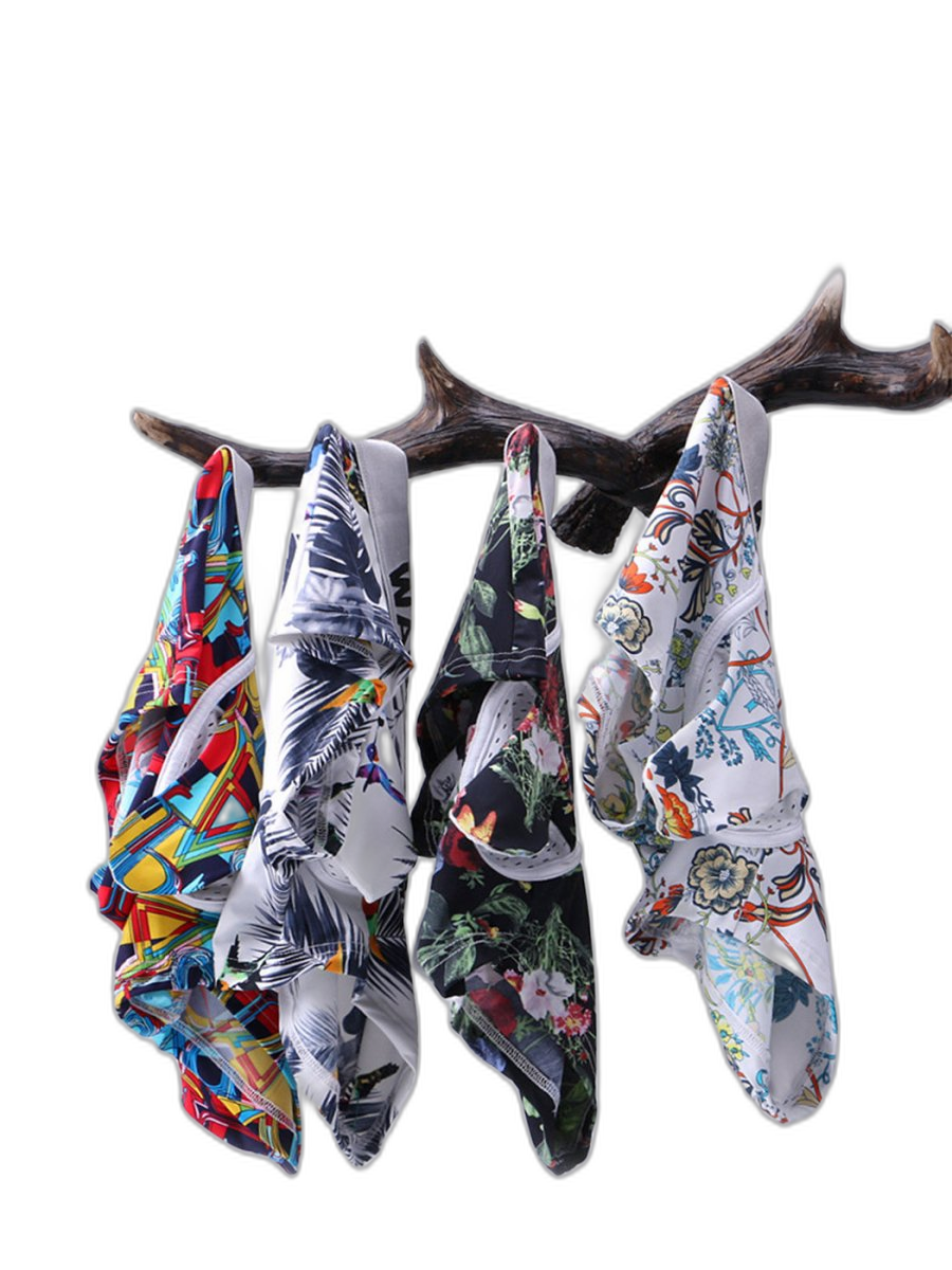3 Pack Men's Ice Silk Trunks with Separated Pouch Design