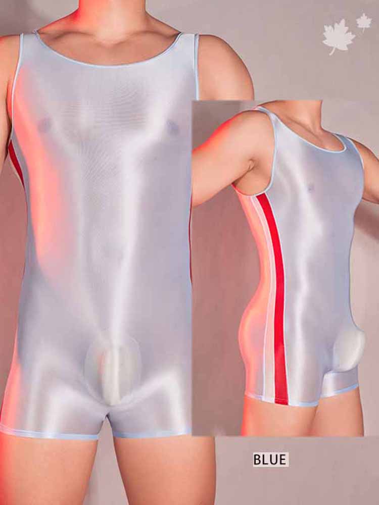Men's Side Striped Thin Sleeveless Bodysuit