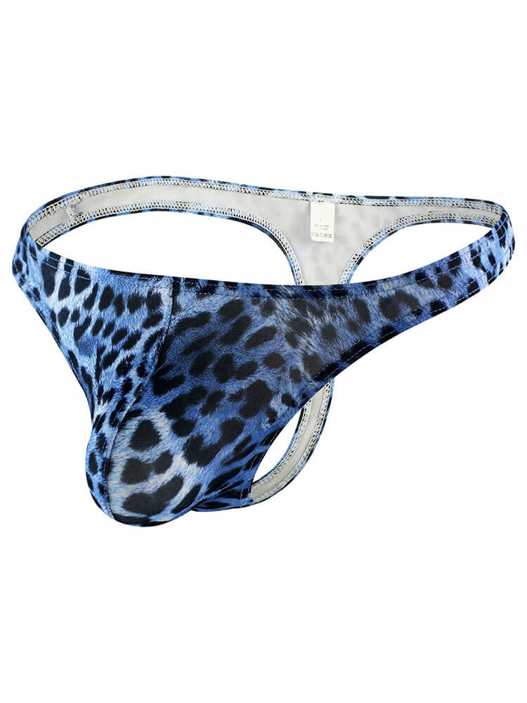 Men's Sexy Leopard Print Low-Rise Pouch Thong