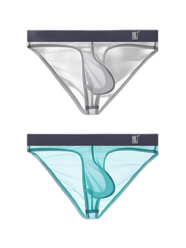 Men's Ultra Thin Ice Silk See-through Briefs