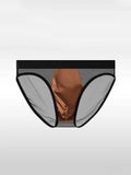 Men's Sexy Sheer Mesh Satin Pouch Briefs