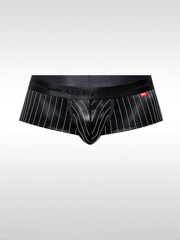 Men's Sexy Pinstriped Thin Bodysuit and Briefs