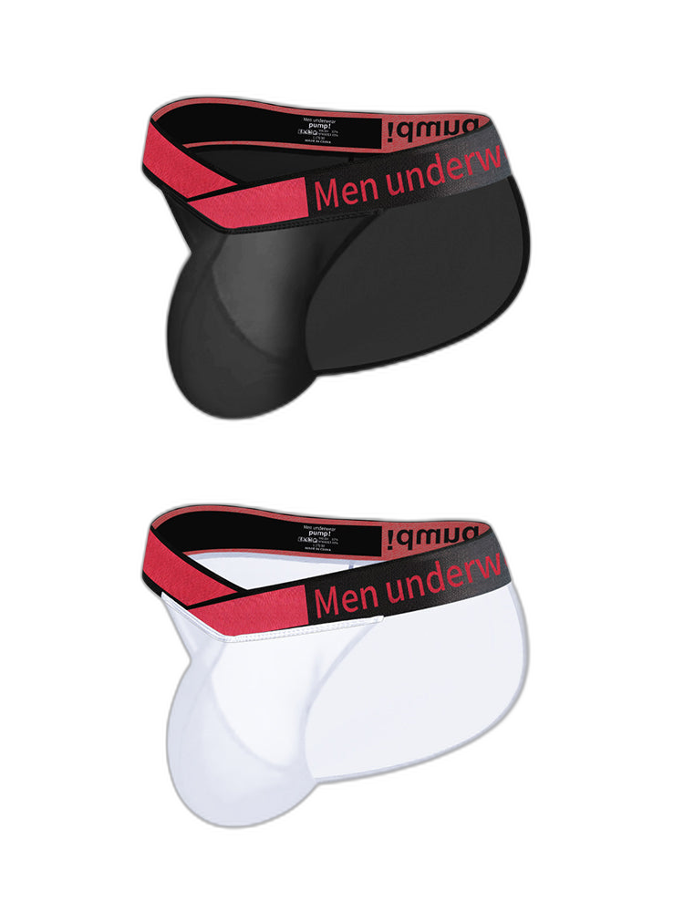2 Pack Men's Large Pouch Semi-Transparent Sexy Bikini