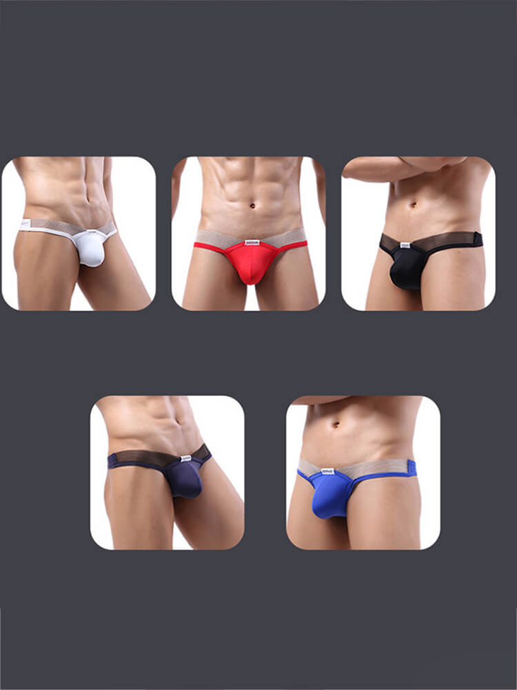 Men's Sheer Low-Rise U-Convex Pouch Thong