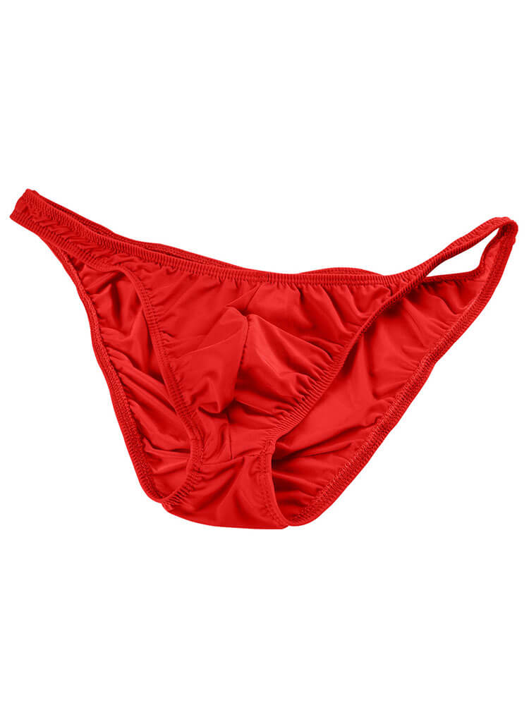 Men's Sexy Solid Color Ice Silk Low Waist Briefs
