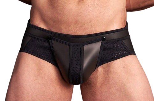 Mr S Leather Neo Air Mesh All Access Brief | Black/Black