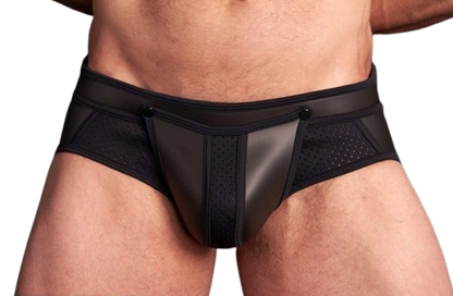 Mr S Leather Neo Air Mesh All Access Brief | Black/Black