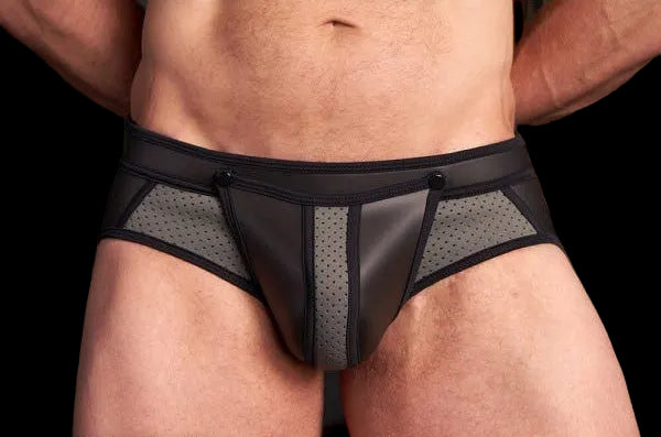 Mr S Leather Neo Air Mesh All Access Brief | Black/Grey
