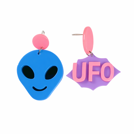 Alien UFO Drop Earrings