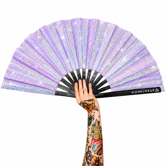 Lilac Glitter XL Festival Fan