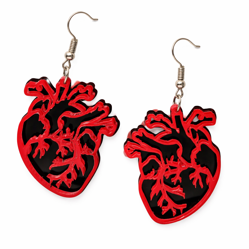 Anatomical Heart Drop Earrings