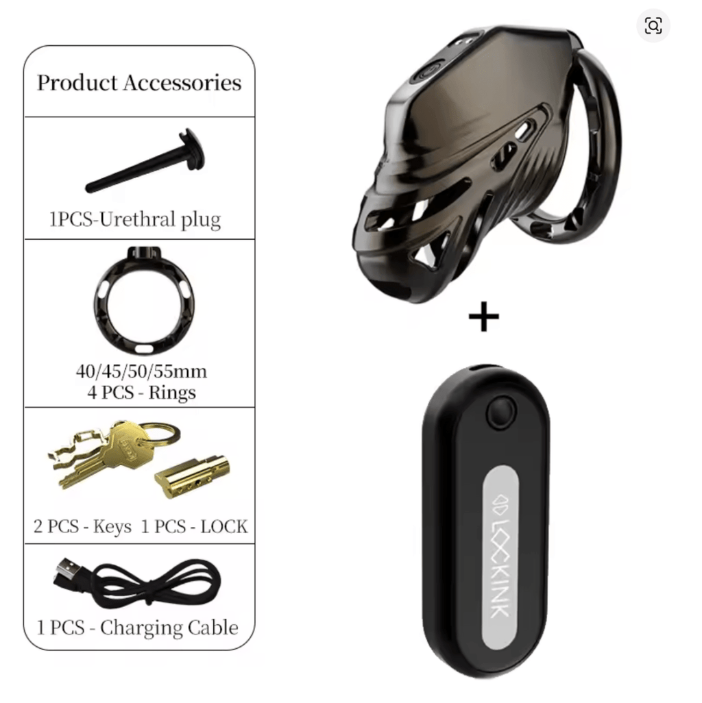 App Controlled Shock Chastity Cage And Key Box Bundle - The Pup Play Hub