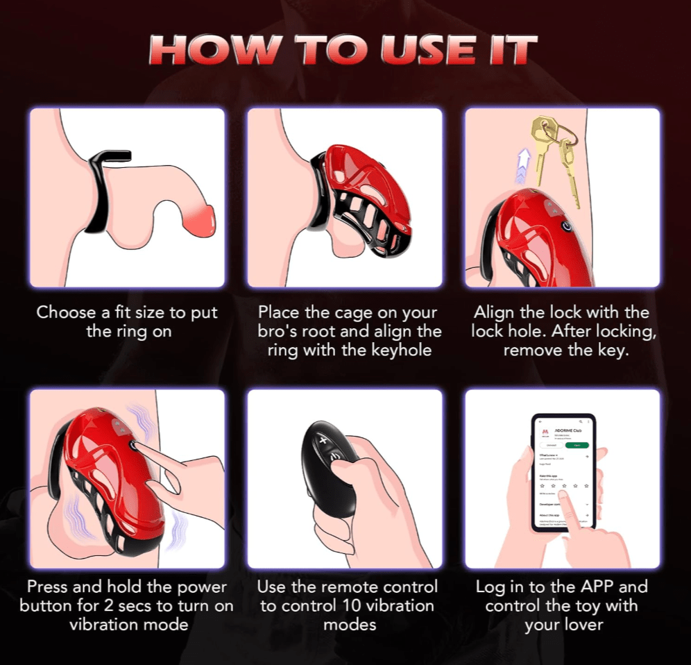 App Controlled Vibrating Chastity Cage - The Pup Play Hub