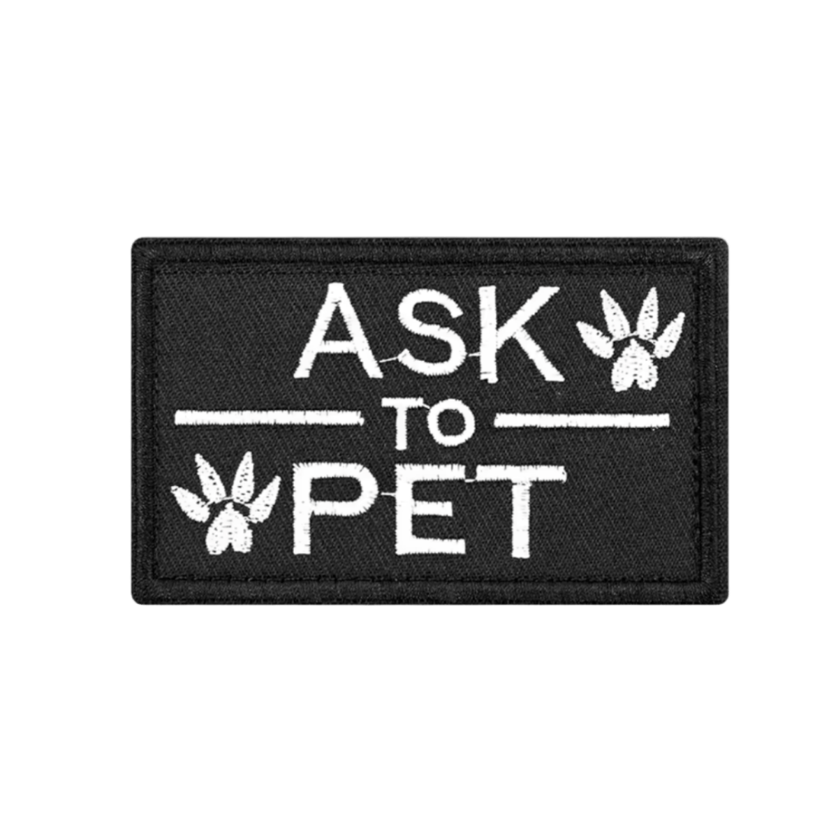 Ask To Pet Patch Black 8cm x 5cm - The Pup Play Hub