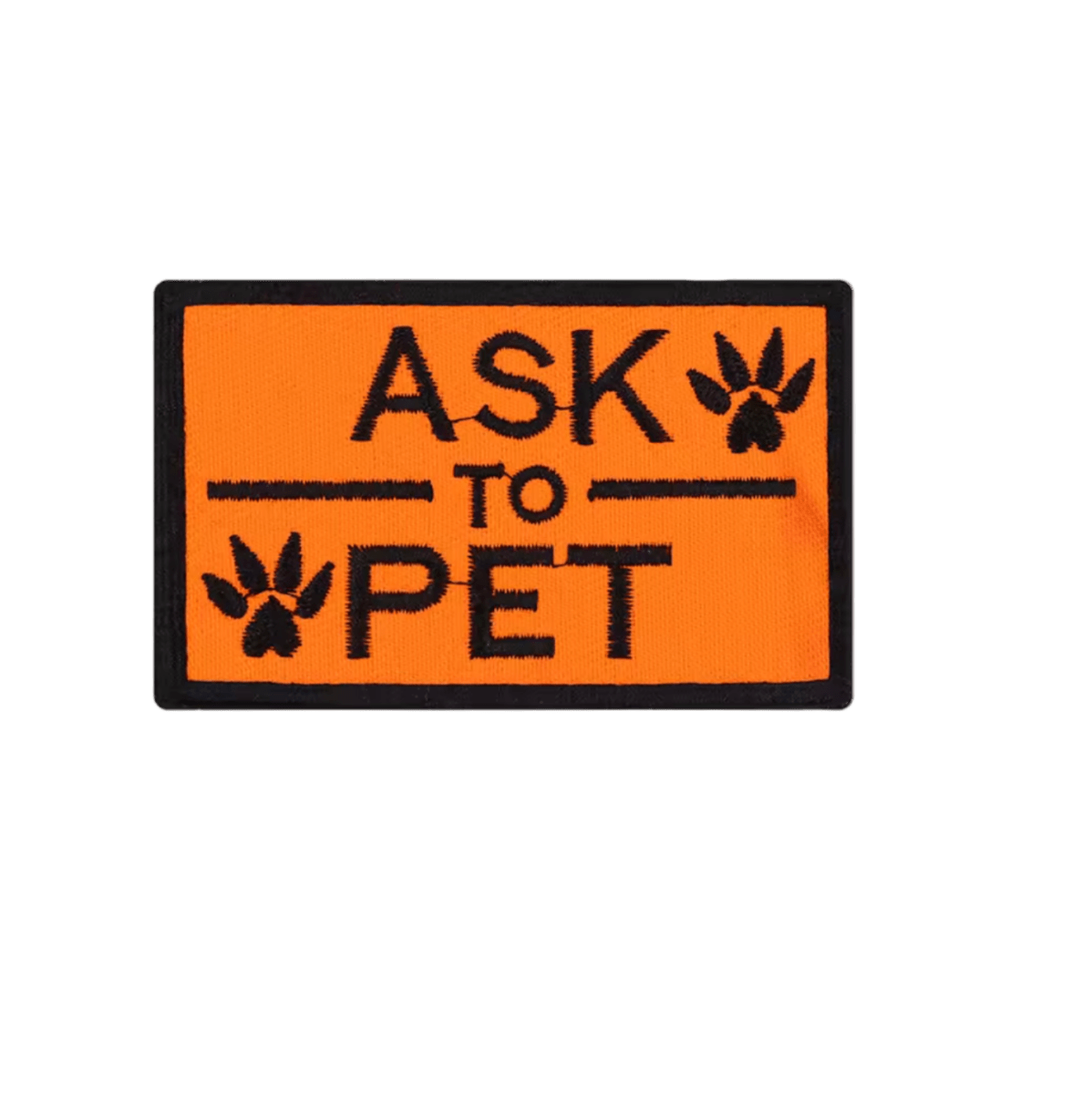 Ask To Pet Patch Orange 8cm x 5cm - The Pup Play Hub