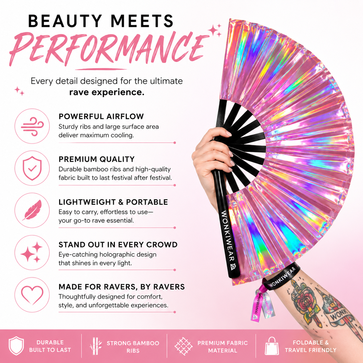 Aurora Galaxy Iridescent Festival Fan