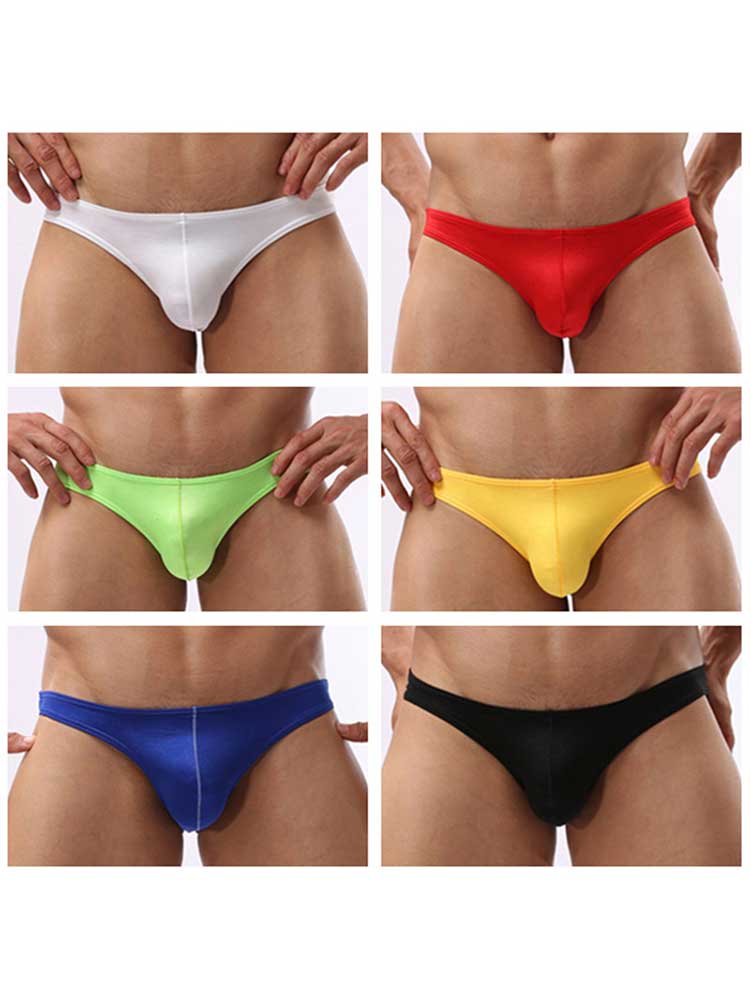 Men's Sexy Low-Rise Tight Quick-Dry Ice Silk Swim Briefs
