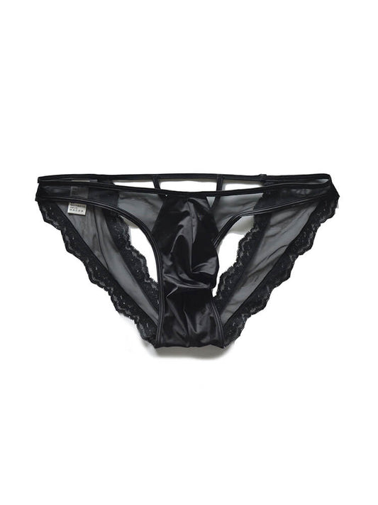 Men's Sexy Low-Rise Hollow Sheer Lace Thong