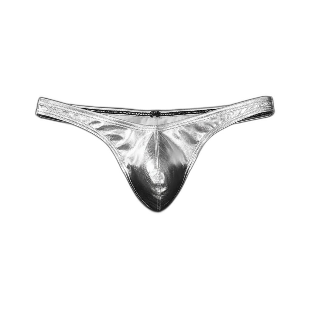 Shimmer PU Leather Low Waist Briefs