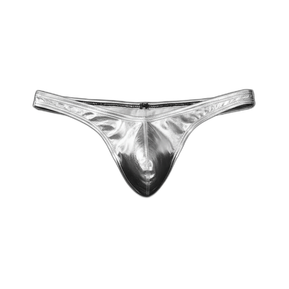 Shimmer PU Leather Low Waist Briefs