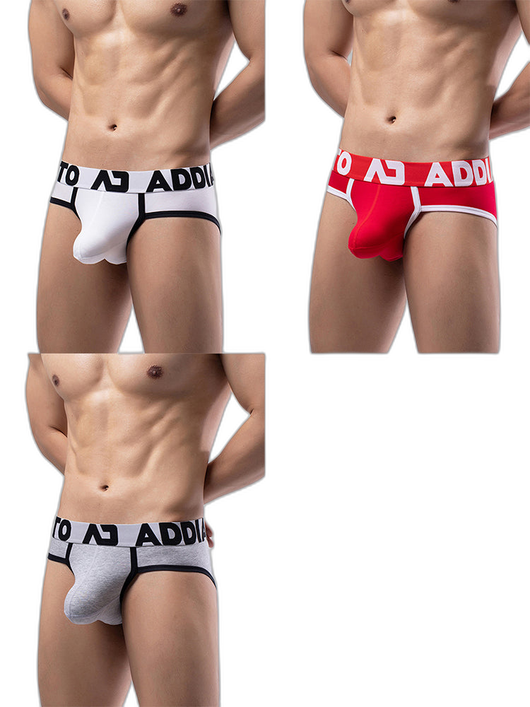 3 Pack Men's Gun and Bullet Separate Large Bag U-Shaped 3D Cut Loose Briefs