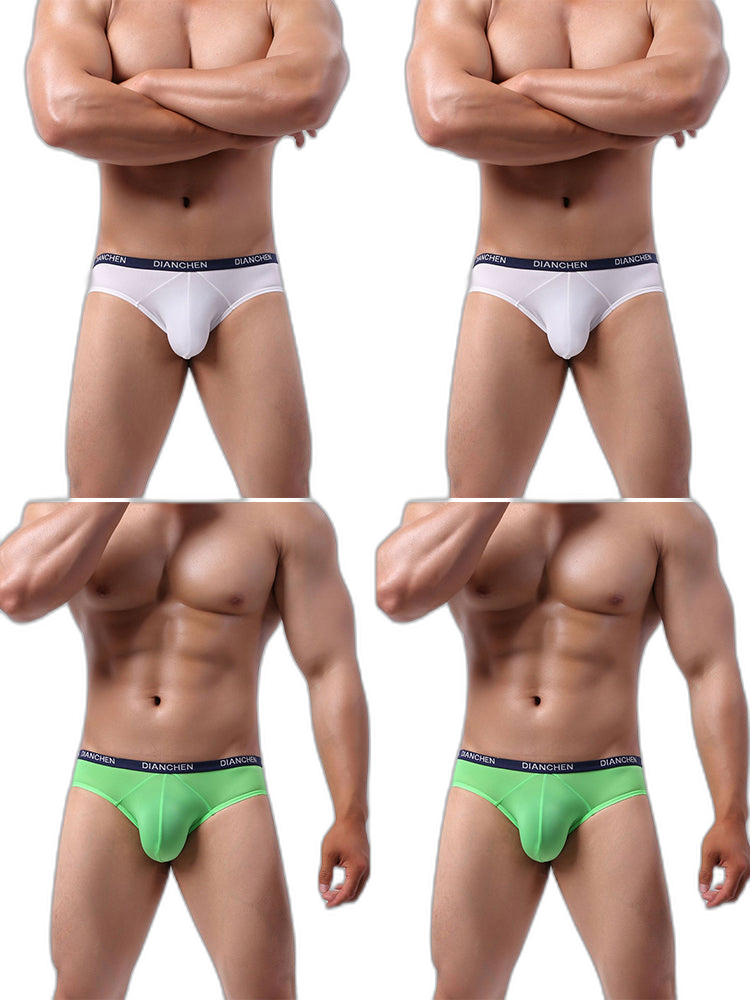 4 Pack Men's Ultra-Soft Ice Silk Briefs