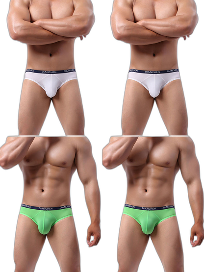 4 Pack Men's Ultra-Soft Ice Silk Briefs