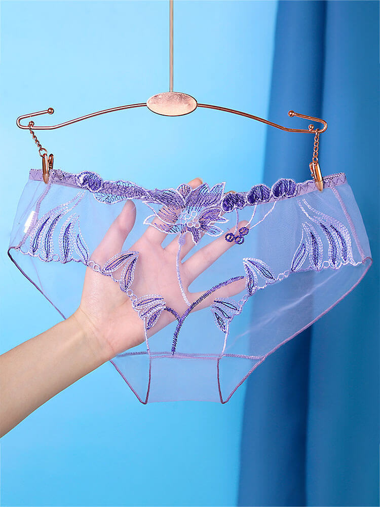 Sexy Lace Transparent Mesh Seamless Briefs