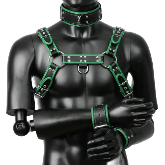 Harness, Cuff, Collar Bundle Green
