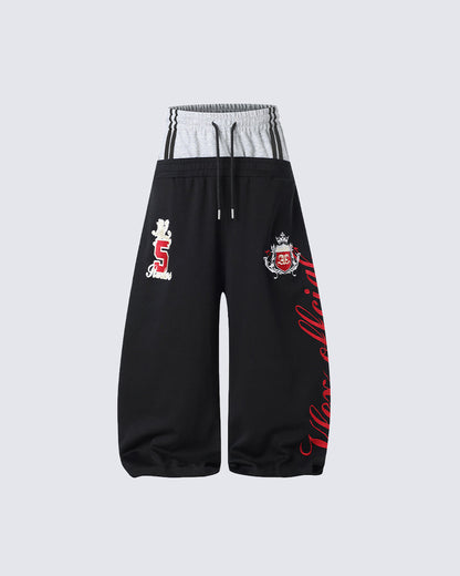 American Collegiate Graphic Wide Leg Sweat Shorts