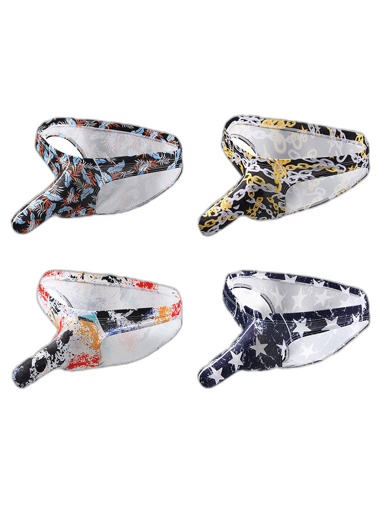 4 Pack Men's Elephant Print Sexy Bikini