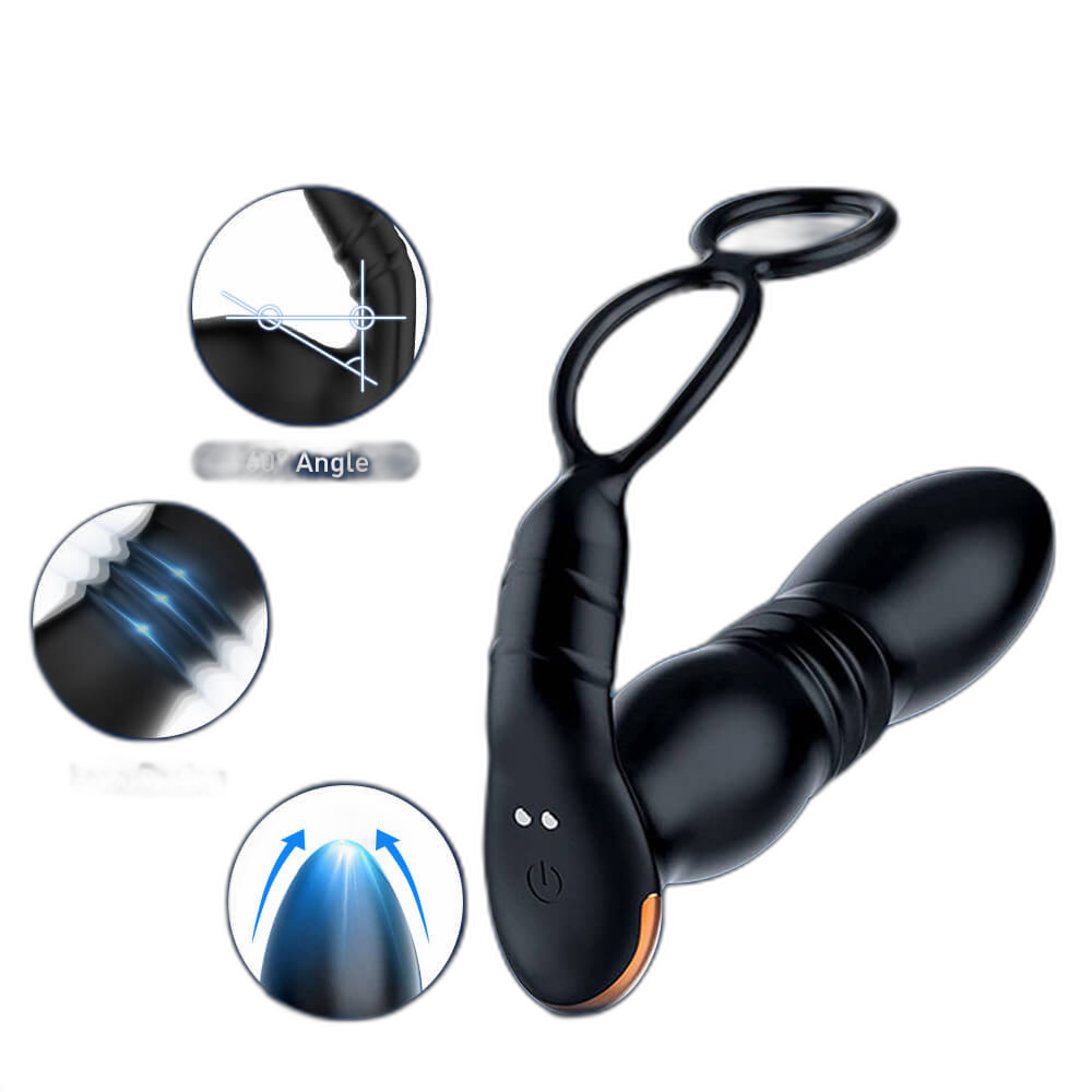 Wave - App and Remote Controlled Prostate Massager with Double Cock Rings