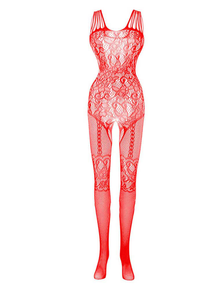 Men's Sexy Crotchless Cut-Out Fishnet Bodystocking