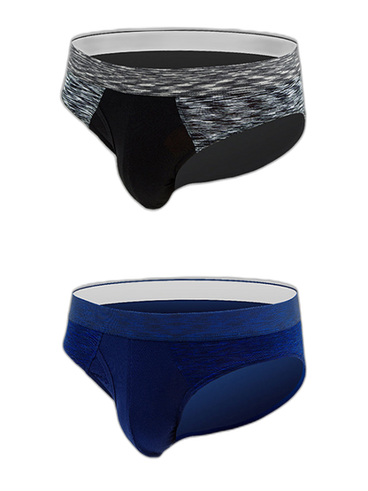 2 Pack Men's Breathable Spell Color Butt Lifting Briefs