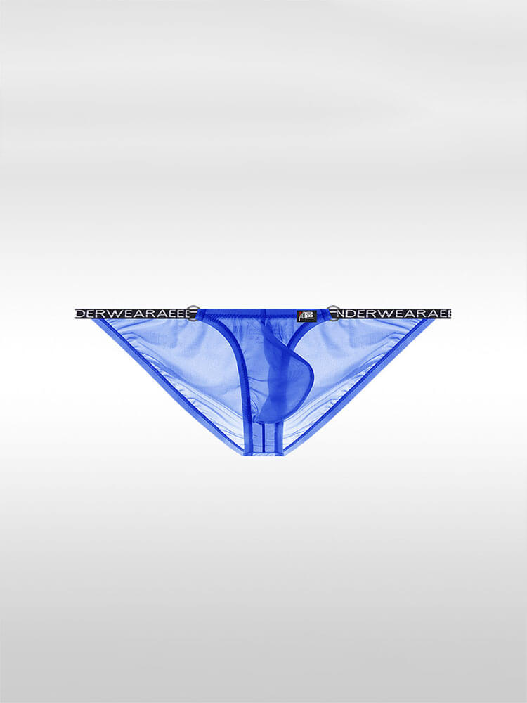 Men's Sexy Ultra-Thin Sheer Ice Silk Letter Belt Thong