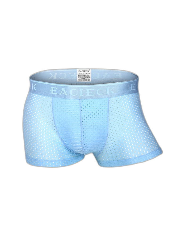 Men's Mesh Thin Ice Silk High-Stretch Comfy Waistband Trunks