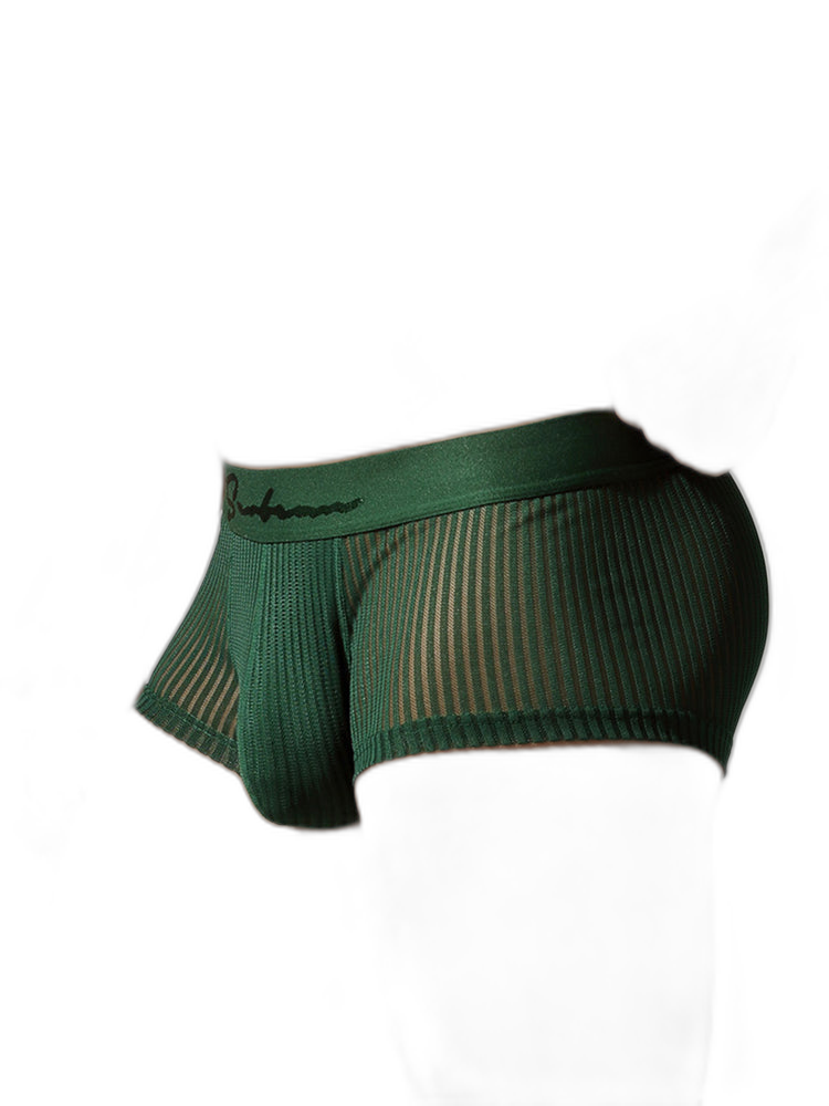 3 Pack Men's Striped Mesh Trunks with Comfort Pouch