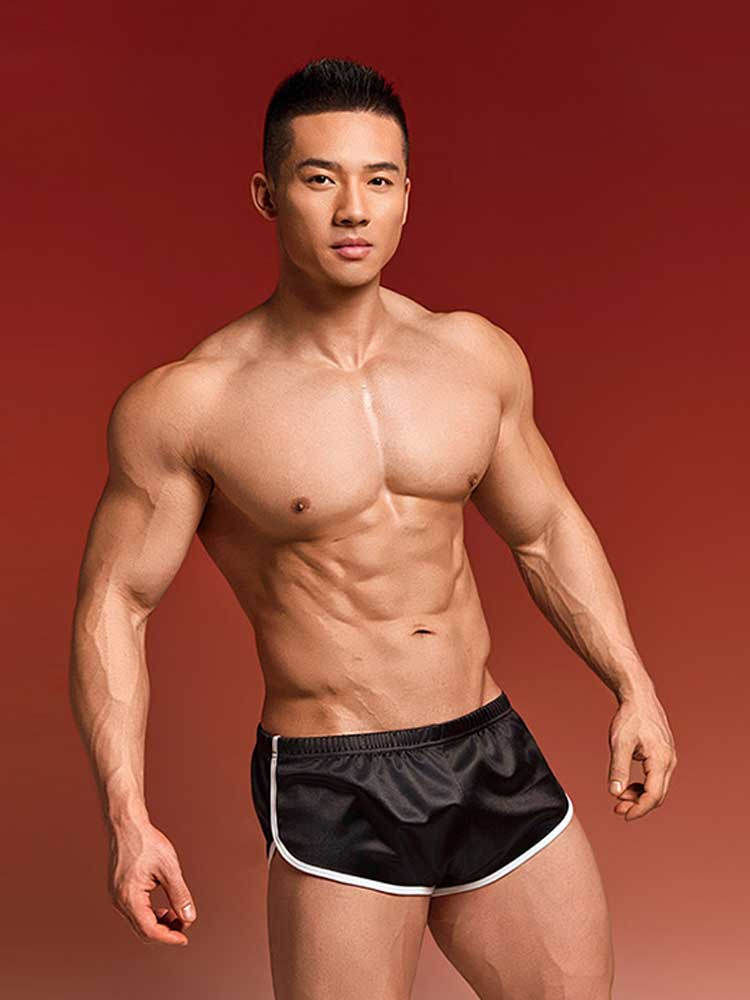 Men's Low-Rise Glossy Running & Fitness Shorts