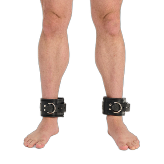 Prowler RED Leather Lockable Ankle Restraints Black