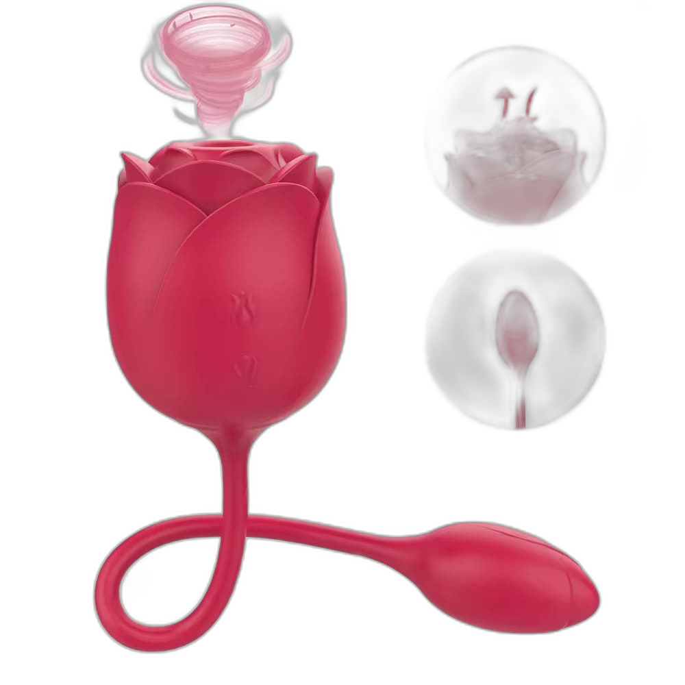 Immortal Flower - Rose Glow 2-in-1 Clitoral Suction Stimulator with Egg Vibrator