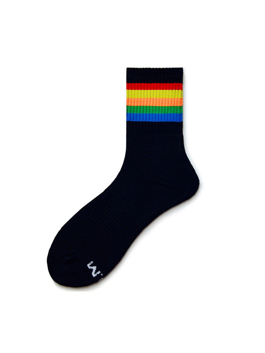 Rainbow Striped Sports Cotton Socks