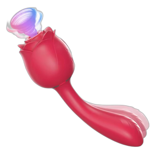 Immortal Flower VIII - Rose Clitoral Suction Stimulator with G-Spot Vibrator