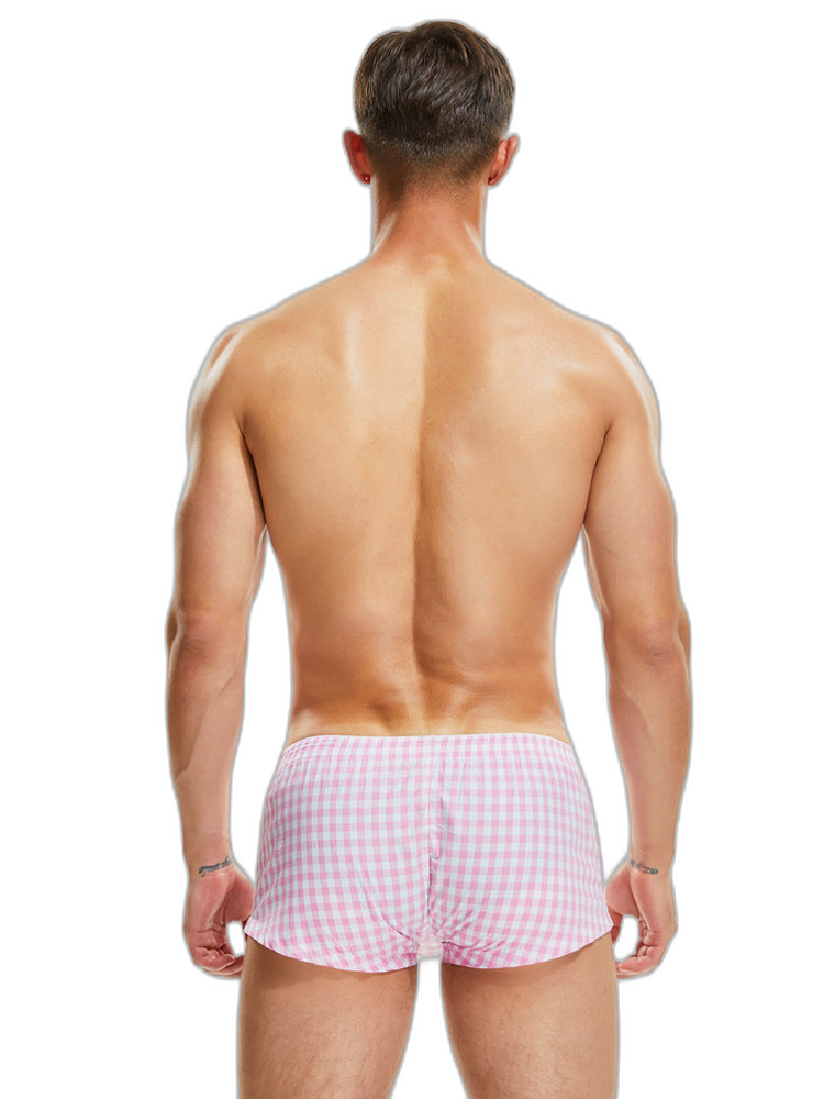 Plaid 100% Cotton Men's Soft Trunks