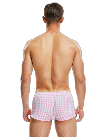 Plaid 100% Cotton Men's Soft Trunks